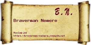 Braverman Nemere névjegykártya